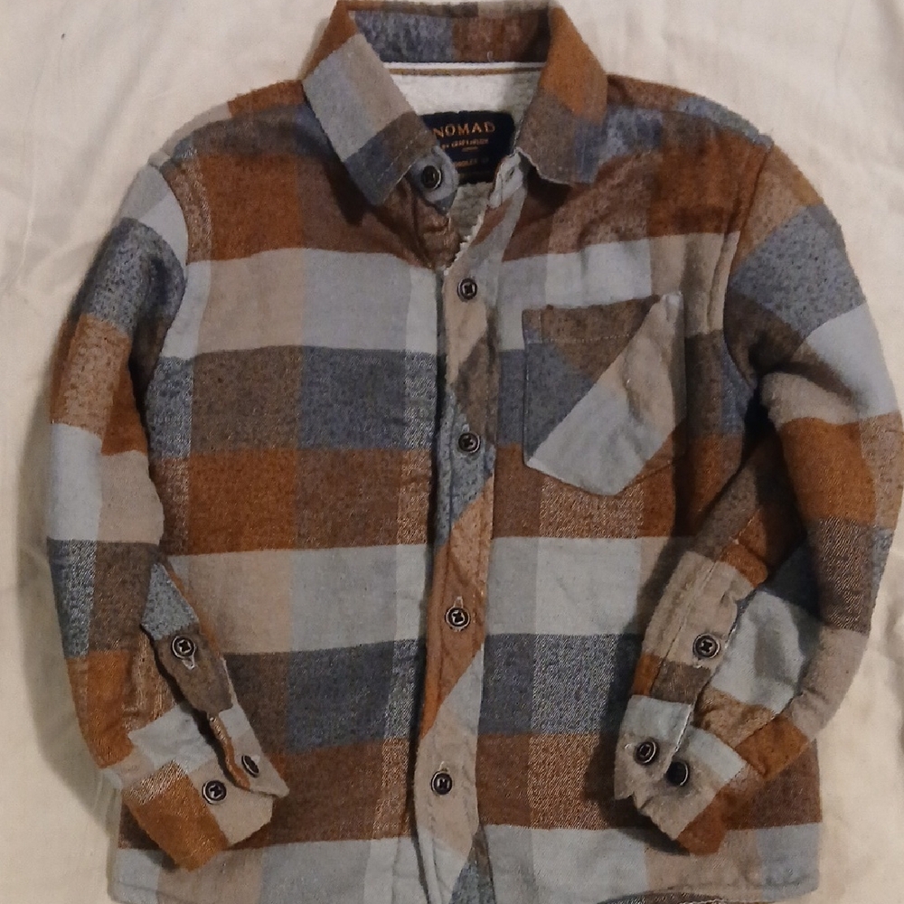 Nomad Kids Plaid Button-Down Shirt - Blue and Brown